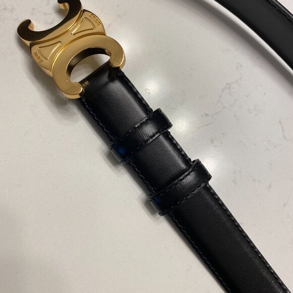 Celine Logo Leather Belt - Picture 3 of 7